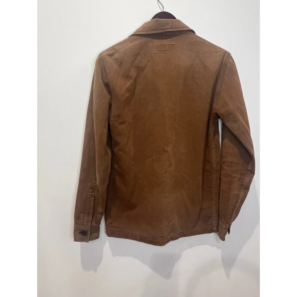 Gustin Mens Chore Coat Tobacco Brown Duck Canvas Work Jacket Small S